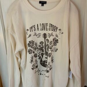Originality Cream Graphic Sweater
